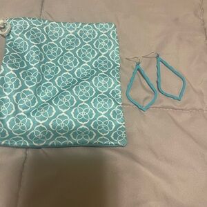 Kendra Scott Turquoise Open Frame Earrings with dust bag
